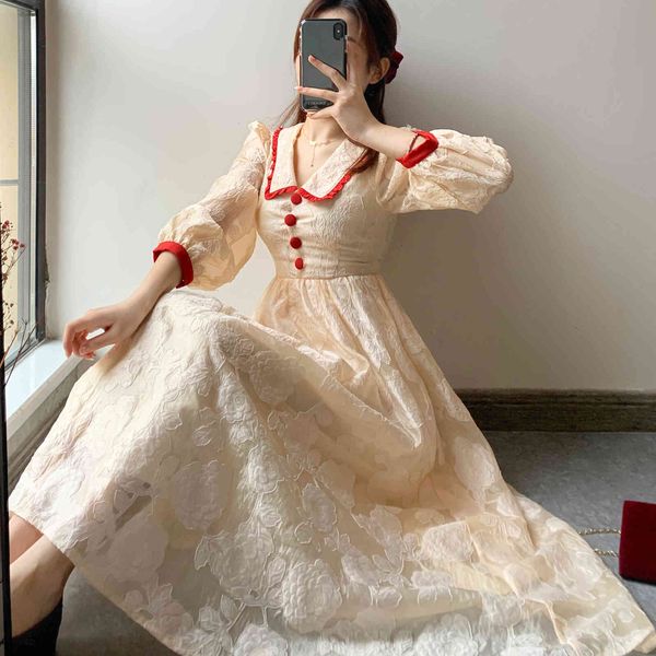 casual dresses sweet vintage women elegant evening party female button french fairy long sleeve korean spring kkhc, Black;gray
casual dresses sweet vintage women elegant evening party female button french fairy long sleeve korean spring kkhc, Black;gray