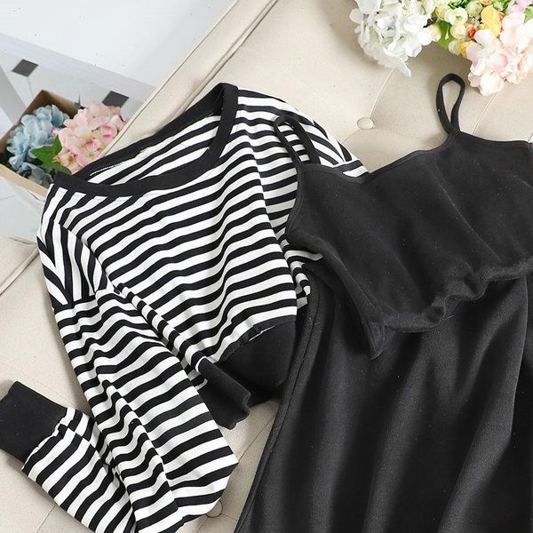 striped sweater suspender skirt two womens pants piece set korean casual student girl suit sets for women clothing, White
striped sweater suspender skirt two womens pants piece set korean casual student girl suit sets for women clothing, White