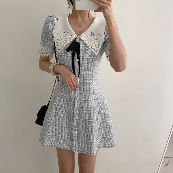 casual dresses vintage women lace peter pan collar patchwork korean vestidos slim waist short sleeve plaid tweed woolen es robe ob, Black;gray
casual dresses vintage women lace peter pan collar patchwork korean vestidos slim waist short sleeve plaid tweed woolen es robe ob, Black;gray