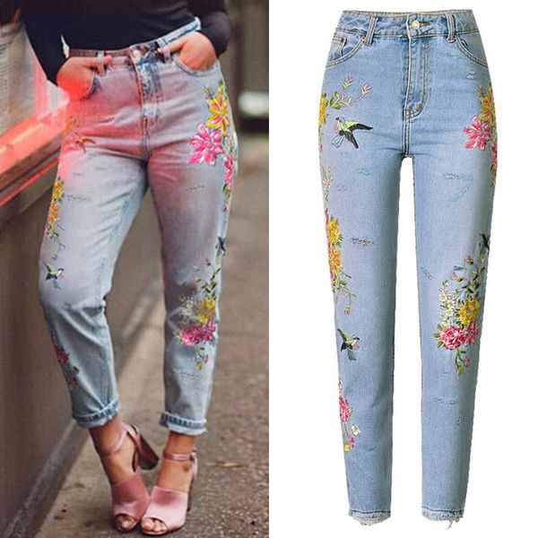 embroidery jeans women print 3d flowers pattern straight leg denim pants harajuku boyfriend trousers female streetwear plus size women', Blue
embroidery jeans women print 3d flowers pattern straight leg denim pants harajuku boyfriend trousers female streetwear plus size women', Blue