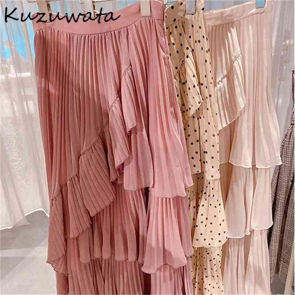 kuzuwata japan style vintage polka dot women skirt irregular ruffles femme jupe high waist bodycon mid-length chiffon skirts 210724, Black
kuzuwata japan style vintage polka dot women skirt irregular ruffles femme jupe high waist bodycon mid-length chiffon skirts 210724, Black