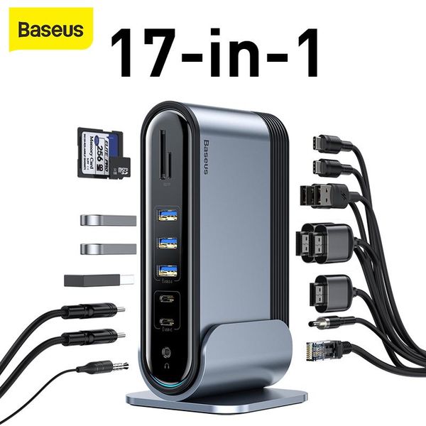 hubs baseus 17 in 1 type-c hub adapter to multi hd rj45 vga usb 3.0 2.0 with power working docking station for notebook
hubs baseus 17 in 1 type-c hub adapter to multi hd rj45 vga usb 3.0 2.0 with power working docking station for notebook