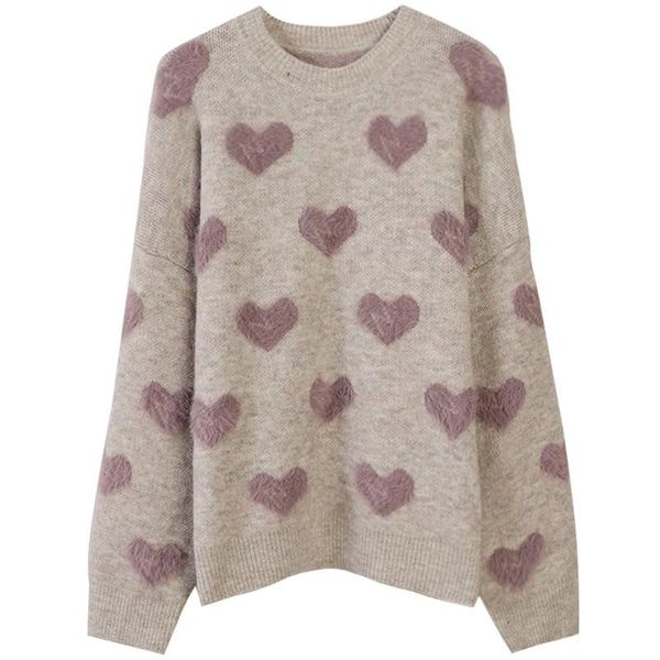 heart pattern knit pullover sweater women jumper 2021 winter korean kawaii cute long sleeve fluffy female women's sweaters, White;black
heart pattern knit pullover sweater women jumper 2021 winter korean kawaii cute long sleeve fluffy female women's sweaters, White;black