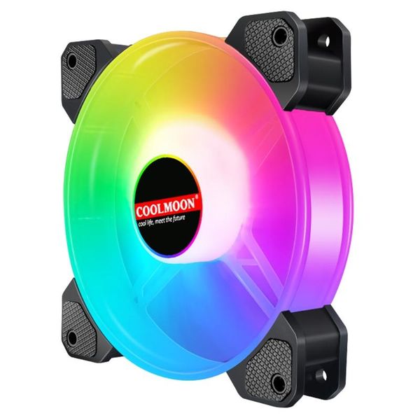 fans & coolings 28te coolmoon chassis pc fan adjust rgb cooling 120mm silent control computer cooler