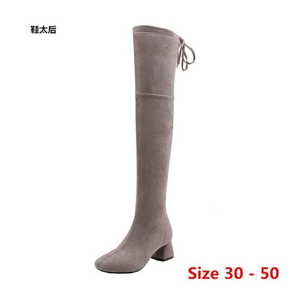boots flock leather women over the knee lace up high heels autumn woman shoes winter small big size 30 - 50, Black
boots flock leather women over the knee lace up high heels autumn woman shoes winter small big size 30 - 50, Black