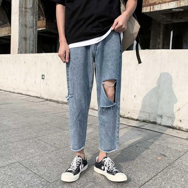 men's jeans summer torn ripped fashion washed retro casual hole pants men streetwear loose hip hop denim trousers mens1, Blue
men's jeans summer torn ripped fashion washed retro casual hole pants men streetwear loose hip hop denim trousers mens1, Blue