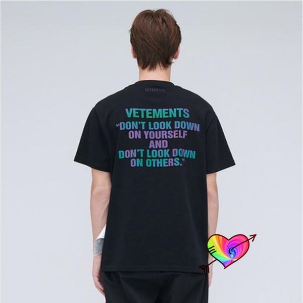 black reflective vetements t-shirt men women summer rainbow reflection logo vetements tee short sleeve, White;black
black reflective vetements t-shirt men women summer rainbow reflection logo vetements tee short sleeve, White;black