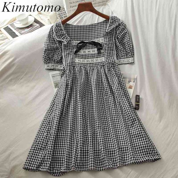 kimutomo summer dresses women square collar bow lace black white plaid high waist slim short sleeve vestidos elegant 210521, Black;gray
kimutomo summer dresses women square collar bow lace black white plaid high waist slim short sleeve vestidos elegant 210521, Black;gray