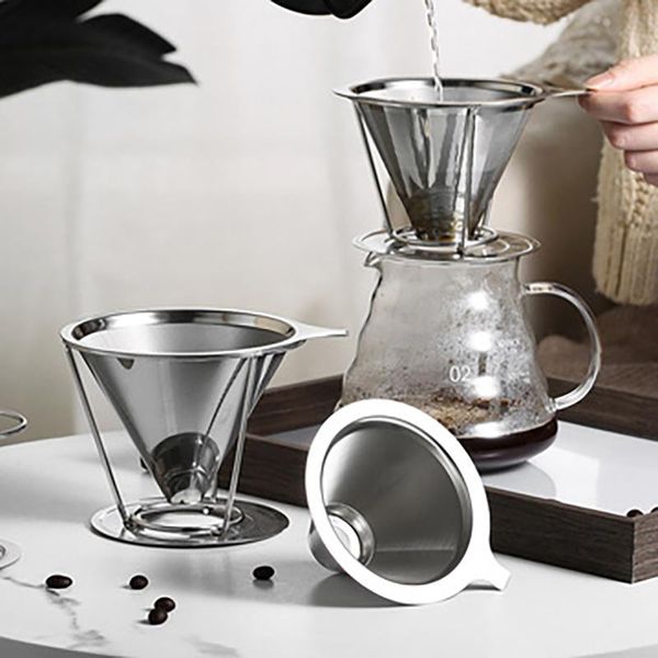 coffee filters stainless steel filter holder reusable pour over funnel dripper with stand durable cone tea tools
coffee filters stainless steel filter holder reusable pour over funnel dripper with stand durable cone tea tools