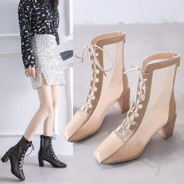 mesh sandals boots woman 2021 high heels ankle summer square toe lace up shoes for female beige black
mesh sandals boots woman 2021 high heels ankle summer square toe lace up shoes for female beige black