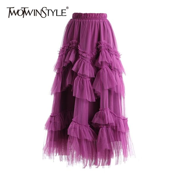 patchwork ruffle midi skirt for women high waist elegant mesh skirts female fashion clothing spring 210521, Black
patchwork ruffle midi skirt for women high waist elegant mesh skirts female fashion clothing spring 210521, Black
