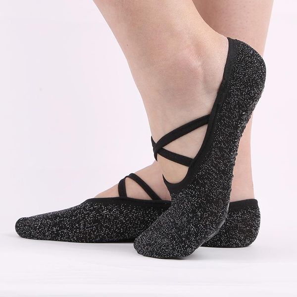 pair ladies anti-skid cotton yoga socks bandage sports girls ballet dance pilates good, Black
pair ladies anti-skid cotton yoga socks bandage sports girls ballet dance pilates good, Black