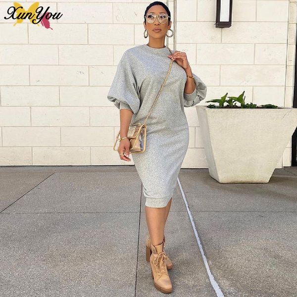 casual dresses xunyou s-4xl fashion 2021autumn/spring women mid dress lantern full sleeves o-neck straight black gray
casual dresses xunyou s-4xl fashion 2021autumn/spring women mid dress lantern full sleeves o-neck straight black gray