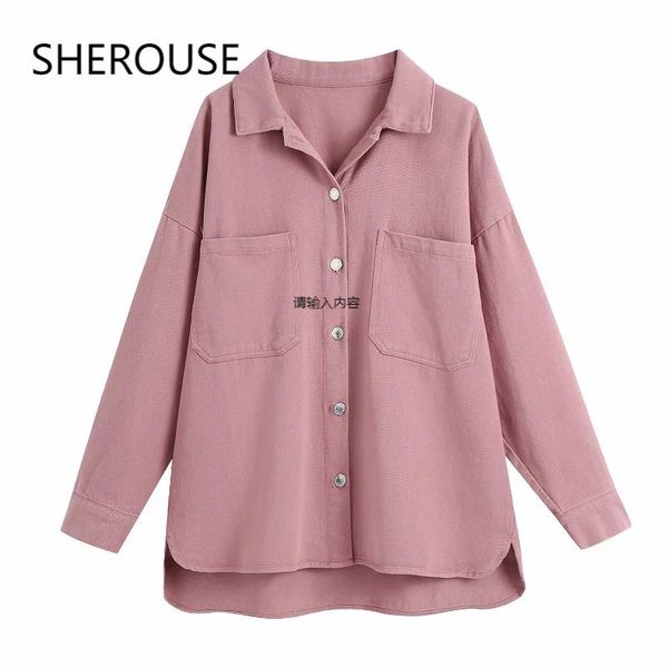 women's jackets sherouse 2021 women fashion with pockets denim single breasted solid shirt jacket lapel collar vintage female coat chic, Black;brown
women's jackets sherouse 2021 women fashion with pockets denim single breasted solid shirt jacket lapel collar vintage female coat chic, Black;brown