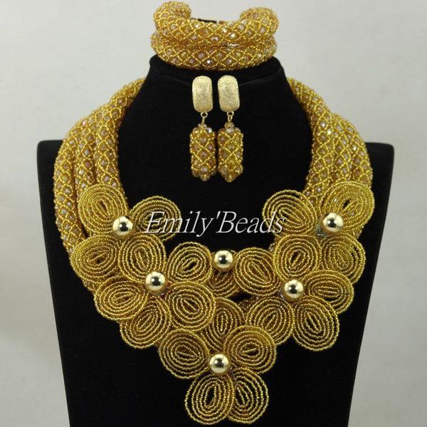 earrings & necklace luxury champagne gold african beaded jewelry set nigerian wedding crystal beads fashion shpping alj357, Silver
earrings & necklace luxury champagne gold african beaded jewelry set nigerian wedding crystal beads fashion shpping alj357, Silver