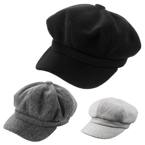 berets fashion casual beret caps for women girls winter hats solid color wool blended octagonal sboy cool street brim hat, Blue;gray
berets fashion casual beret caps for women girls winter hats solid color wool blended octagonal sboy cool street brim hat, Blue;gray