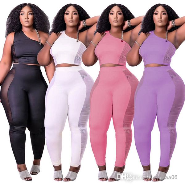 summer clothes women outfits solid tracksuits sleeveless vest shirt+pants sheer mesh two piece set casual black sportswear plus size 2xl, Gray
summer clothes women outfits solid tracksuits sleeveless vest shirt+pants sheer mesh two piece set casual black sportswear plus size 2xl, Gray