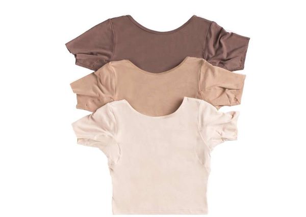 live 100% sweat stain women nude ultra-soft luxurious reversible neckline sweatproof undershirt white crop t-shirt--- women's t-shi
live 100% sweat stain women nude ultra-soft luxurious reversible neckline sweatproof undershirt white crop t-shirt--- women's t-shi
