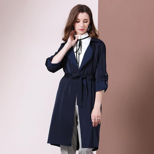 women's trench coats 2021 autumn ladies jacket european and beautiful slim fit ol long over-the-knee windbreaker thin women, Tan;black
women's trench coats 2021 autumn ladies jacket european and beautiful slim fit ol long over-the-knee windbreaker thin women, Tan;black