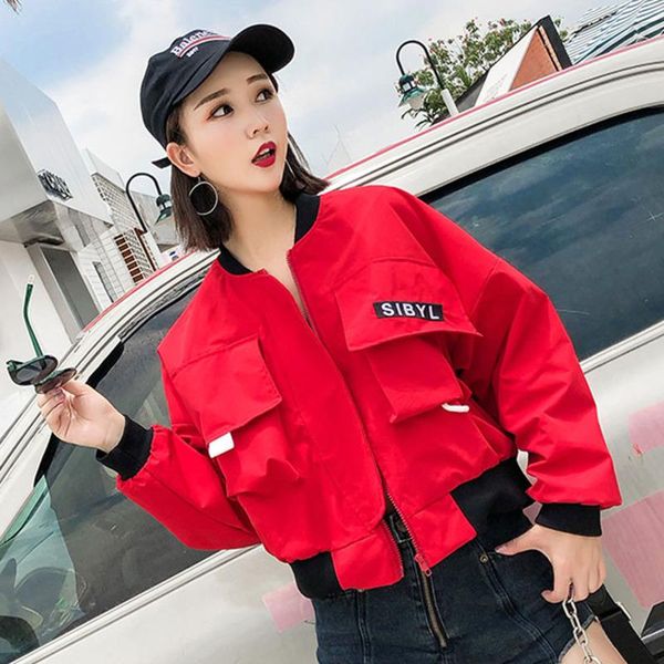 women's jackets 2021 spring loose all-match tooling baseball uniform thickened jacket women red short outerwear coat fashion clothes, Black;brown
women's jackets 2021 spring loose all-match tooling baseball uniform thickened jacket women red short outerwear coat fashion clothes, Black;brown