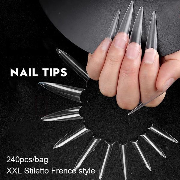 false nails extra long c curve stiletto nail tips frence style press on acrylic gel salon half cover tip 240pcs/bag, Red;gold
false nails extra long c curve stiletto nail tips frence style press on acrylic gel salon half cover tip 240pcs/bag, Red;gold