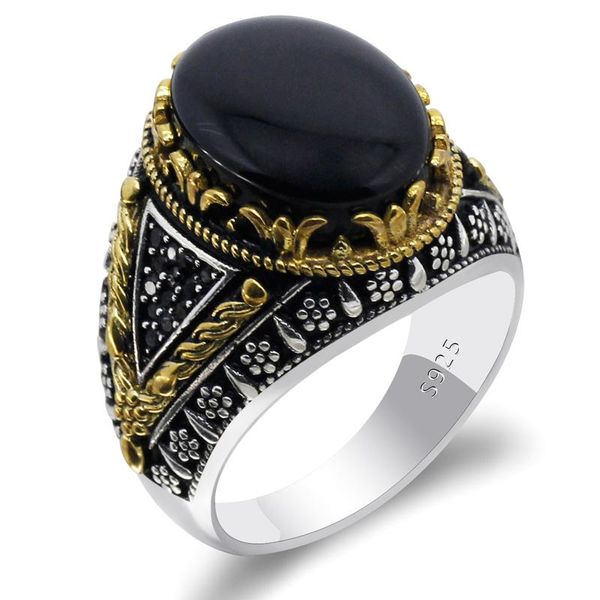 black natural agate stone real 925 sterling silver men's ring signet for male handcrafted turkish jewelry shofar super cool cluster rin, Golden;silver
black natural agate stone real 925 sterling silver men's ring signet for male handcrafted turkish jewelry shofar super cool cluster rin, Golden;silver