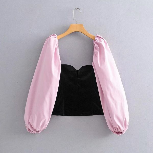 women's blouses & shirts hikigawa autumn high street fashion elegant all-match shirt contrast color patchwork velvet blusas, White
women's blouses & shirts hikigawa autumn high street fashion elegant all-match shirt contrast color patchwork velvet blusas, White