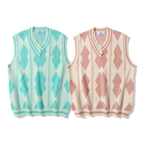 men's sweaters 2021 fashion fall mens and womens knitted sweater high street vest casual knitwear v-neck sleeveless argyle pullover pin, White;black
men's sweaters 2021 fashion fall mens and womens knitted sweater high street vest casual knitwear v-neck sleeveless argyle pullover pin, White;black