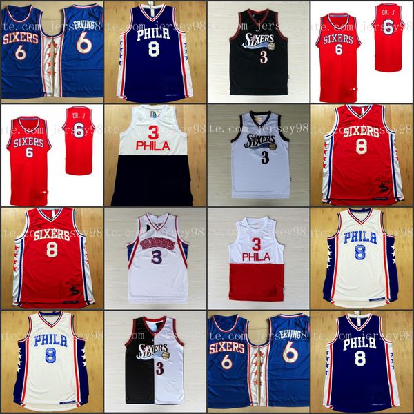 philadelphia 76ers men 3 allen iverson 8 men 6 julius erving men retro basketball jersey, Black
philadelphia 76ers men 3 allen iverson 8 men 6 julius erving men retro basketball jersey, Black