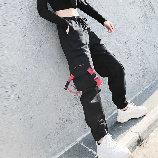 high waist hip hop cargo pant loose streetwear harajuku cotton casual bf fashion women's sports pant 210531, Black;white
high waist hip hop cargo pant loose streetwear harajuku cotton casual bf fashion women's sports pant 210531, Black;white