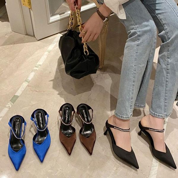dress shoes bling crystal women pumps slip on mules satin pointed toe summer rhinestone high heels woman party ladies prom, Black
dress shoes bling crystal women pumps slip on mules satin pointed toe summer rhinestone high heels woman party ladies prom, Black