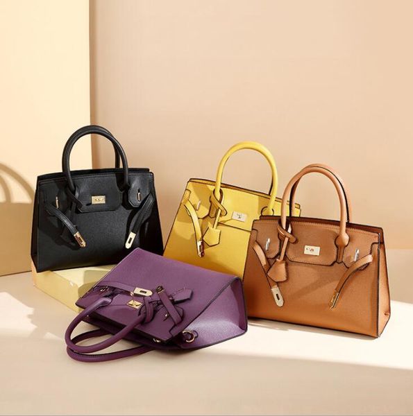Outlet factory leather women shoulder bag simple atmosphere solid color Joker handbags street trend leathers handbag elegant fashion lychee messenger bags 7615, Yellow
Outlet factory leather women shoulder bag simple atmosphere solid color Joker handbags street trend leathers handbag elegant fashion lychee messenger bags 7615, Yellow