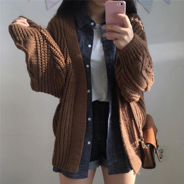 women's knits & tees autumn winter women long sleeve twisted knitted coat open front sweater cardigan oversized button up casual outwea, White
women's knits & tees autumn winter women long sleeve twisted knitted coat open front sweater cardigan oversized button up casual outwea, White