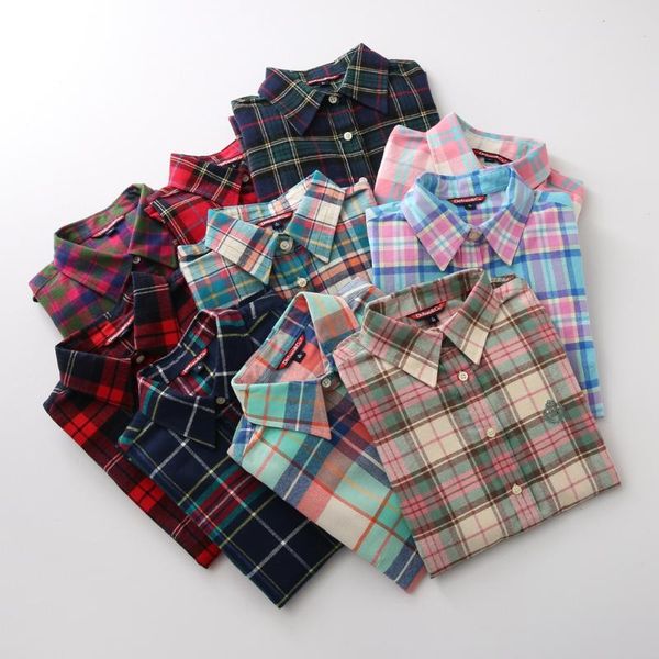 women's blouses & shirts autumn fashion women plaid flannel shirt lapel long sleeve blouse casual loose cotton blusas office lady, White
women's blouses & shirts autumn fashion women plaid flannel shirt lapel long sleeve blouse casual loose cotton blusas office lady, White