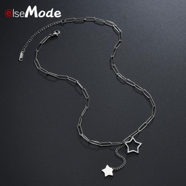 pendant necklaces elsemode fashion star necklace stainless steel empty choker simple ladies jewlery gift, Silver
pendant necklaces elsemode fashion star necklace stainless steel empty choker simple ladies jewlery gift, Silver