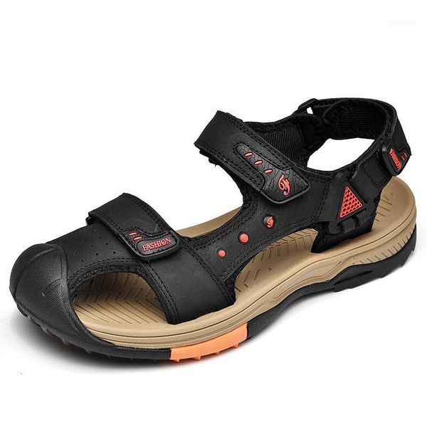 sandals men's genuine leather breathable summer men casual shoes comfortable beach outdoor sneakers 38-451, Black
sandals men's genuine leather breathable summer men casual shoes comfortable beach outdoor sneakers 38-451, Black
