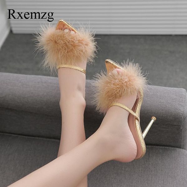 slippers rxemzg shoes woman summer fashion feather high heels peep toe mules ladies thin gold wedding indoor party slides, Black
slippers rxemzg shoes woman summer fashion feather high heels peep toe mules ladies thin gold wedding indoor party slides, Black