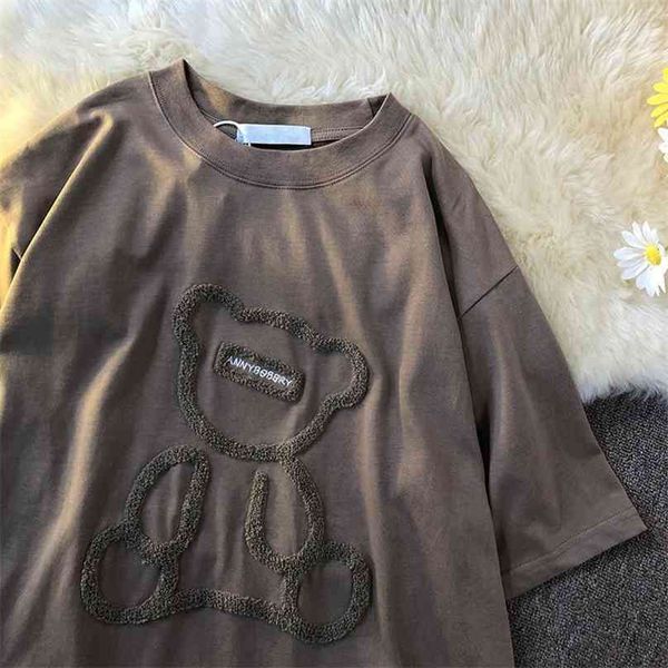 women's t-shirts harajuku girls plus size letter jacquard o-neck short sleeves loose summer tshirt bear white tees clothing 210720
women's t-shirts harajuku girls plus size letter jacquard o-neck short sleeves loose summer tshirt bear white tees clothing 210720