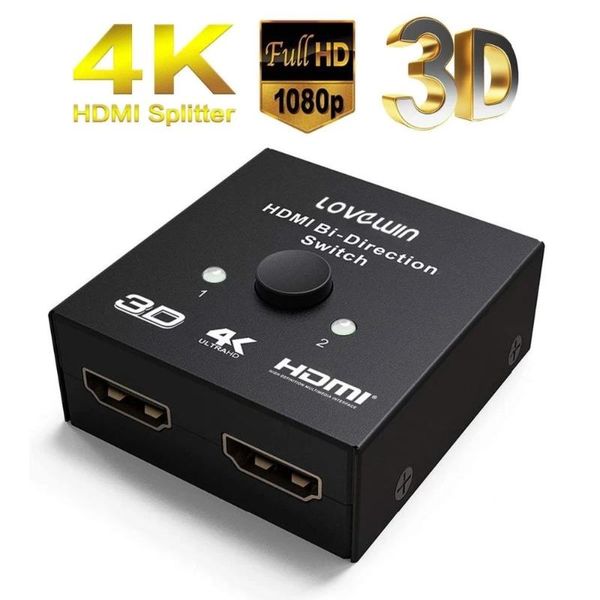 divisor de vÃdeo full hd 1080p, 3d 4kx2k, interruptor 1x2 2x1, amplificador 1 em 2 tela dupla para hdtv wireless camera kits
divisor de vÃdeo full hd 1080p, 3d 4kx2k, interruptor 1x2 2x1, amplificador 1 em 2 tela dupla para hdtv wireless camera kits