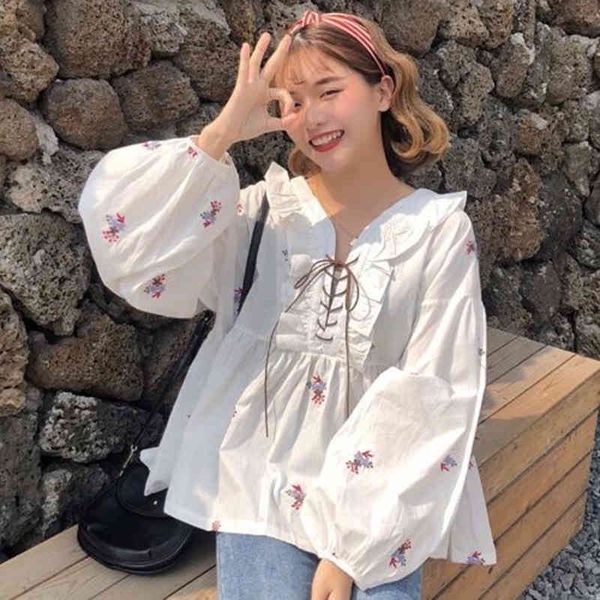 shirts korean spring-style female preppy sleeve long shirt loose bow with bow-embroidered white floral neckline cotton blouse ladies d397
shirts korean spring-style female preppy sleeve long shirt loose bow with bow-embroidered white floral neckline cotton blouse ladies d397