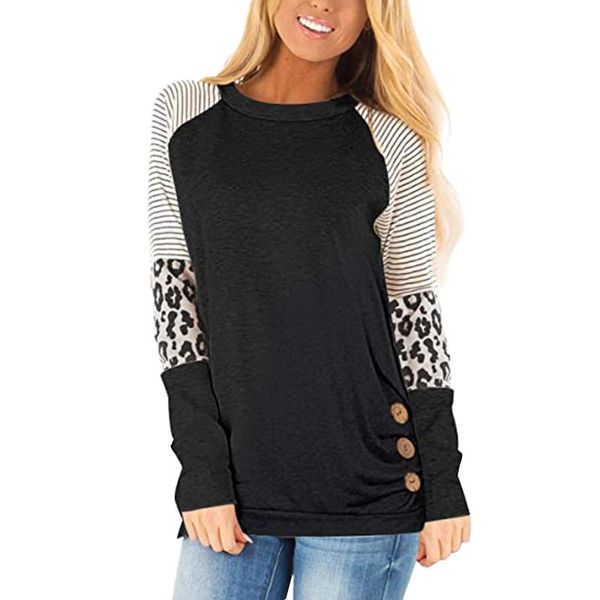 women's t-shirt autumn women long sleeve t shirt striped patchwork tee female leopard stitching tees fashion loose 3xl @r, White
women's t-shirt autumn women long sleeve t shirt striped patchwork tee female leopard stitching tees fashion loose 3xl @r, White