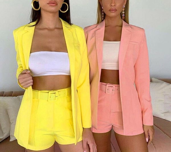two piece dress 2021 autumn european elegant small suit jacket shorts women's fashion casual solid blazer and sets, White
two piece dress 2021 autumn european elegant small suit jacket shorts women's fashion casual solid blazer and sets, White