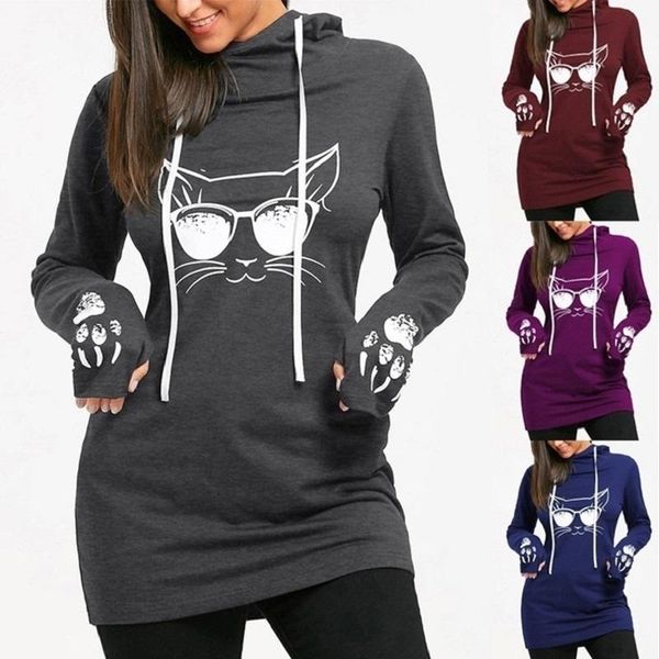 women's hoodies & sweatshirts zogaa 2021 autumn fashion cotton o-neck long sleeve casual style cartoon cat print drawstring tunic hoodi, Black
women's hoodies & sweatshirts zogaa 2021 autumn fashion cotton o-neck long sleeve casual style cartoon cat print drawstring tunic hoodi, Black
