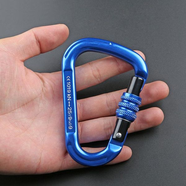 cords, slings and webbing 25kn d-shaped climbing carabiner lock heavy duty aluminum alloy spring-loaded gate buckle survival equipment
cords, slings and webbing 25kn d-shaped climbing carabiner lock heavy duty aluminum alloy spring-loaded gate buckle survival equipment