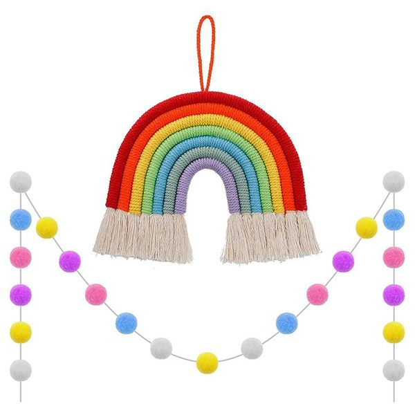 decorative objects & figurines rainbow wall hanging decorations, woven cotton clouds handmade braided cords pom-pom macrame prop
decorative objects & figurines rainbow wall hanging decorations, woven cotton clouds handmade braided cords pom-pom macrame prop