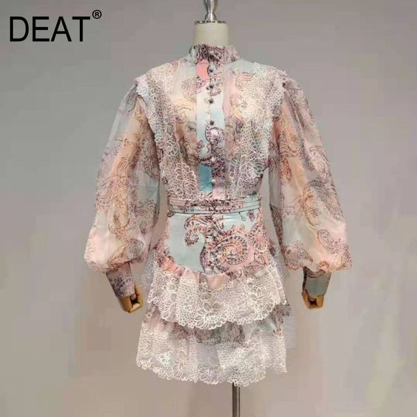 deat summer printed silk lantern sleeves single breasted ruffles high waist shirt and mini skirt two pieces set wr36609l 210428, White
deat summer printed silk lantern sleeves single breasted ruffles high waist shirt and mini skirt two pieces set wr36609l 210428, White