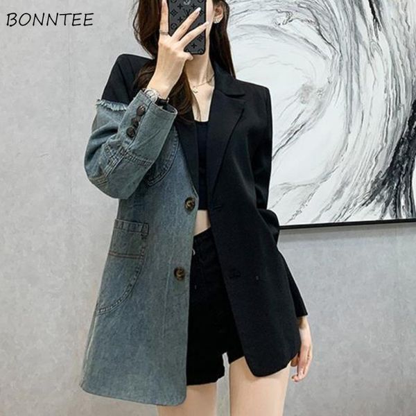 women's suits & blazers patchwork women spring design clothing stylish loose elegant streetwear holiday tender aesthetic vintage ulzzan, White;black 
women's suits & blazers patchwork women spring design clothing stylish loose elegant streetwear holiday tender aesthetic vintage ulzzan, White;black