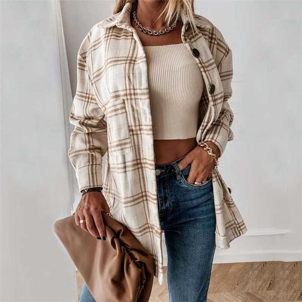 autumn plaid jacket women overshirt loose winter checkered jacket female long sleeve shirt jacket for women 211109, Black;brown
autumn plaid jacket women overshirt loose winter checkered jacket female long sleeve shirt jacket for women 211109, Black;brown
