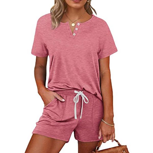women's tracksuits pure color shorts sets button o-neck t-shirt two piece set women drawstring short pants tracksuit sportswear, Gray
women's tracksuits pure color shorts sets button o-neck t-shirt two piece set women drawstring short pants tracksuit sportswear, Gray