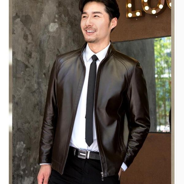 genuine m-4xl men's sheepskin short stand collar single leather jacket korean business casual plus size clothing fur & faux, Black
genuine m-4xl men's sheepskin short stand collar single leather jacket korean business casual plus size clothing fur & faux, Black